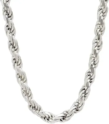 925 Sterling Silver Rope Twist Link Chain Necklace