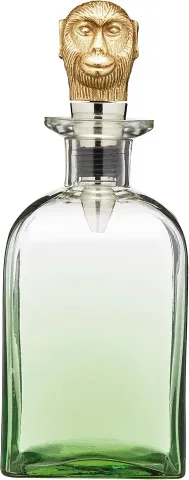 Decanter with Brass Monkey Bottle Stopper Decanter with Brass Monkey Bottle Stopper