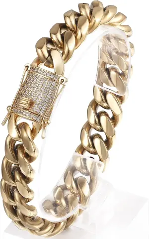 Miami Cuban Link Bracelet with Lab Diamond Clasp