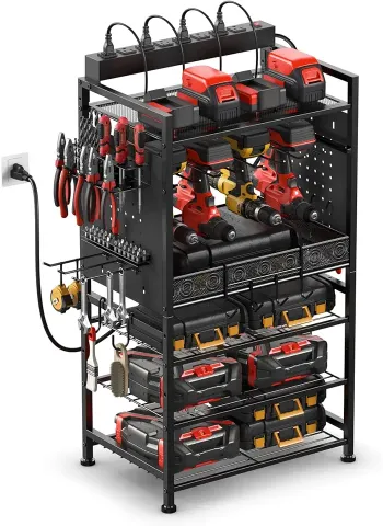 Power Tool Organizer with Charging Station