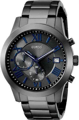 Stainless Steel Gunmetal Chronograph Bracelet Watch