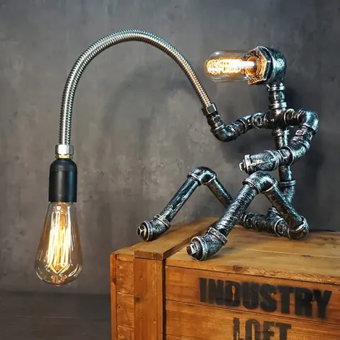 Steampunk Table Lamp Water Pipe Robot Steampunk Table Lamp Water Pipe Robot