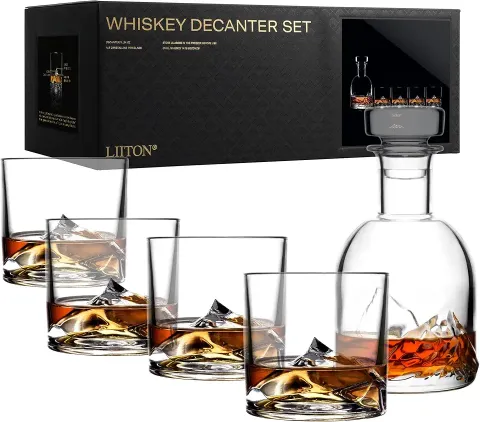 Whiskey Decanter Gift Set with Glasses