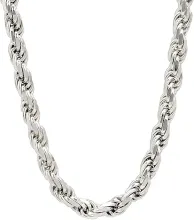  925 Sterling Silver Rope Twist Link Chain Necklace