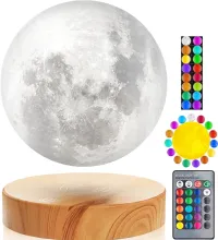 Levitating Moon Lamp with Wooden Base