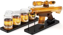  Whiskey Decanter Set with Bullet Glasses